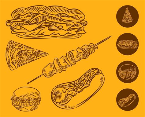 Set Illustration of burger sandwich barbeque 3127851 Vector Art at Vecteezy