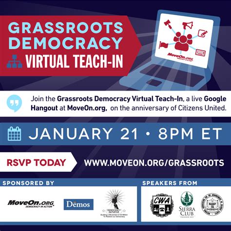 MoveOn.Org Info: Tonight: Your Grassroots Democracy Virtual Teach-In