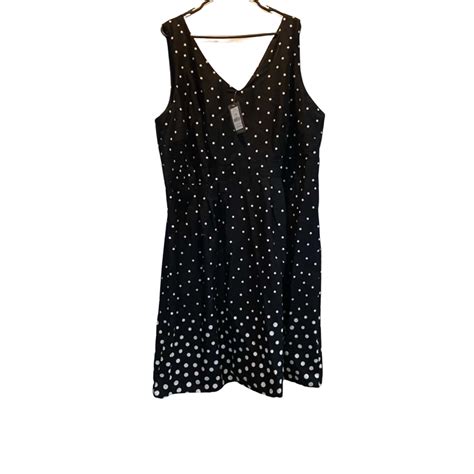 Autograph Womens Rrp 99 99 Size 24 Sleeveless Dress Black Polka Dot