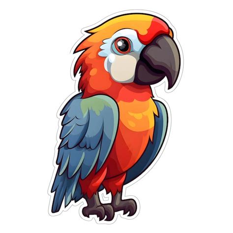 Caricatura linda del loro guacamayo en la ilustración de vector de