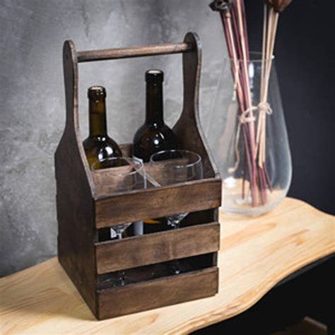 Rustic Wood Wine Holder