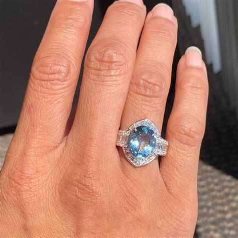 Vintage Platinum Aquamarine And Diamond Ring For Sale At 1stdibs