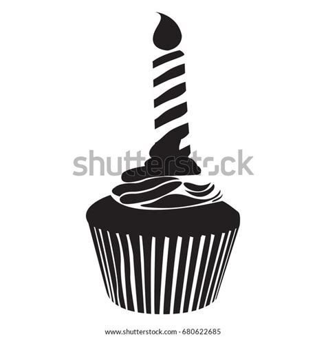 Isolated Silhouette Cupcake Vector Illustration Stock Vector Royalty