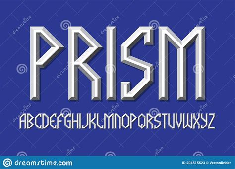 Volumetric Prismatic Alphabet Of Metallic Letters 3d Display Font Stock Vector Illustration