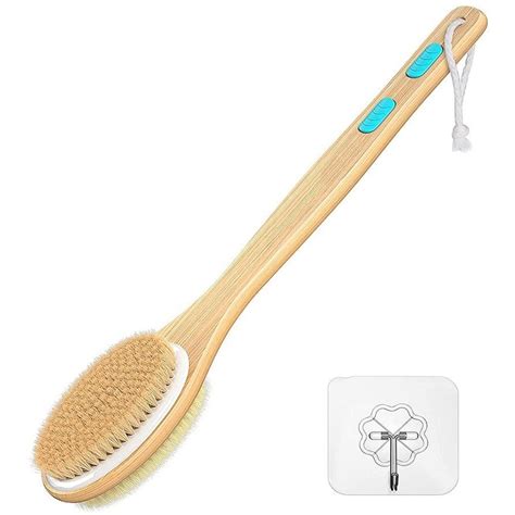 Silicone Non Slip Shower Brush Double Sided Massage Brush Long Handle