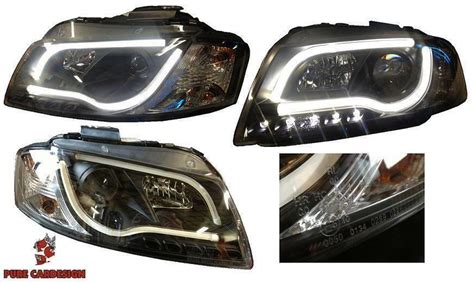 Klarglas Scheinwerfer F R Audi A P Schwarz Lightbar Led