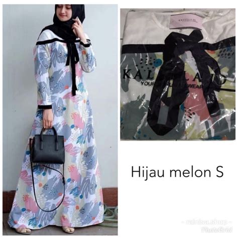 Jual Zelia Dress By Kaleela Hijau Melon S Shopee Indonesia