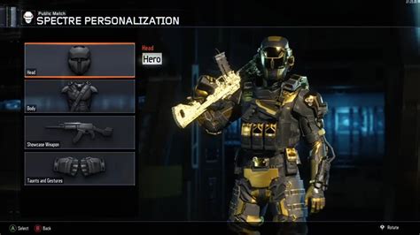 SPECTRE Gold HERO Armor GAMEPLAY Black Ops 3 YouTube