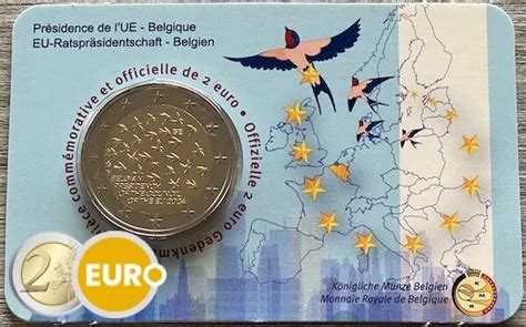 Euros Comm Morative Belgique Pr Sidence De Lue Bu Fdc Coincard