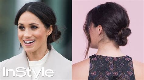 How To Master Meghan Markles Messy Bun Beauty School Instyle Youtube