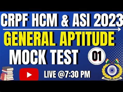 CRPF MOCK TEST CRPF HCM ASI GENERAL APTITUDE 2023 CRPF GK GS GA CA