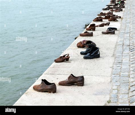 "Shoes on the Danube Bank" sculpture, a 2005 memorial to people killed ...