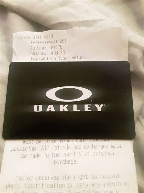 Sold - Oakley Gift Card | Oakley Forum