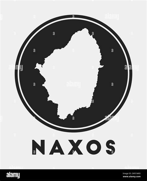 Naxos Icon Round Logo With Island Map And Title Stylish Naxos Badge