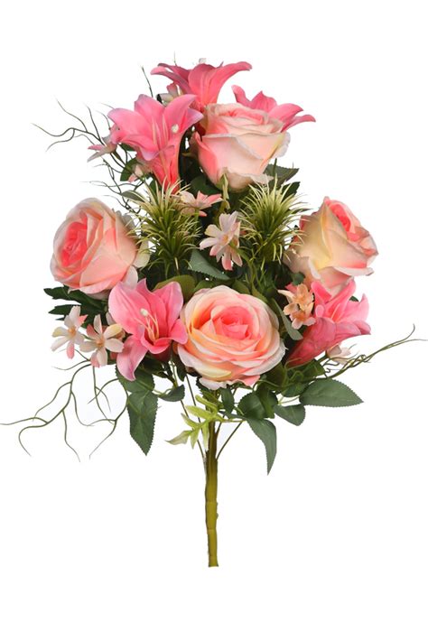 Ramo Rosas Y Lilys Artificial Cm Andudecor