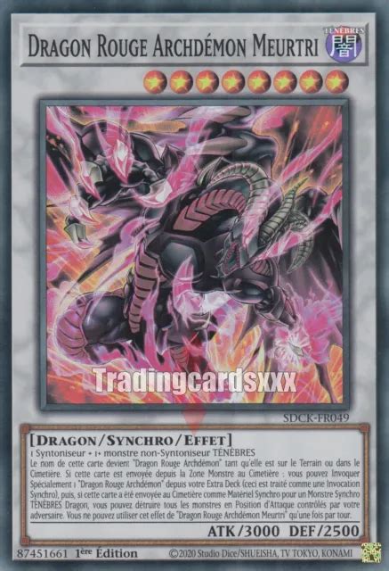 Yu Gi Oh Dragon Rouge Archd Mon Meurtri Sr Sdck Fr Eur