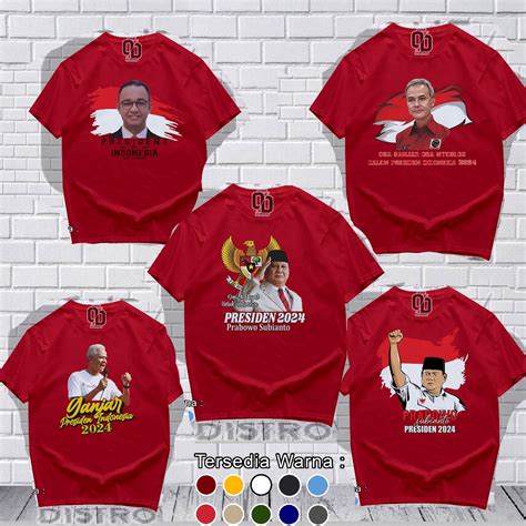 Jual Baju Kaos Prabowo Subianto Ganjar Pranowo Anies Baswedan Calon