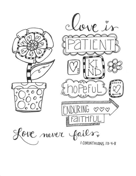 1 Corinthians 1313 Love Adult Coloring Page By Fidbycourtney Images