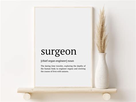 Surgeon T Surgeon Definition Print Funny Surgery Wall Art Surgeon Graduation Printable