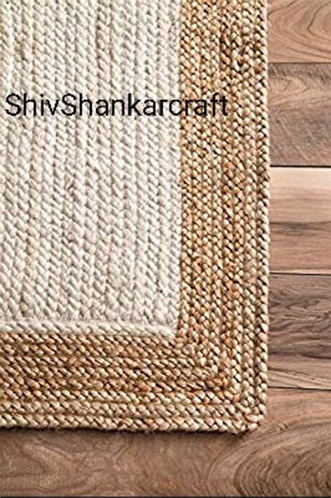 Jute Rug X Farm House Area Rug Natural Boho Rug Living Etsy