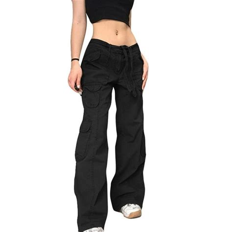 Cargo Pants Women Low Waist Wide Leg Casual Lounge Pants Harajuku