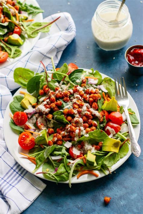 Bbq Chickpea Salad With Creamy Hemp Heart Ranch Flora And Vino