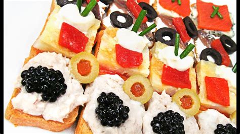 Canapés Variados Fríos Originales Fáciles Y Baratos Youtube