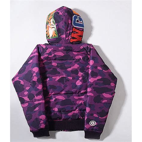 A Bathing Ape Bape Wgm Camo Shark Hoodie Purple