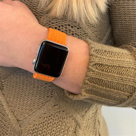 Bracelet nylon Boucle unique tressé Apple Watch coucher de soleil