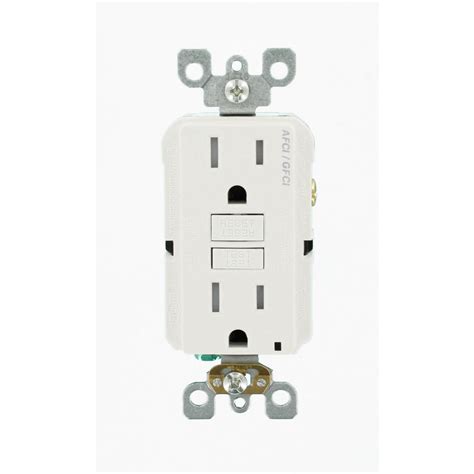 Leviton 15 Amp 125 Volt Afcigfci Dual Function Outlet White Agtr1 Kw