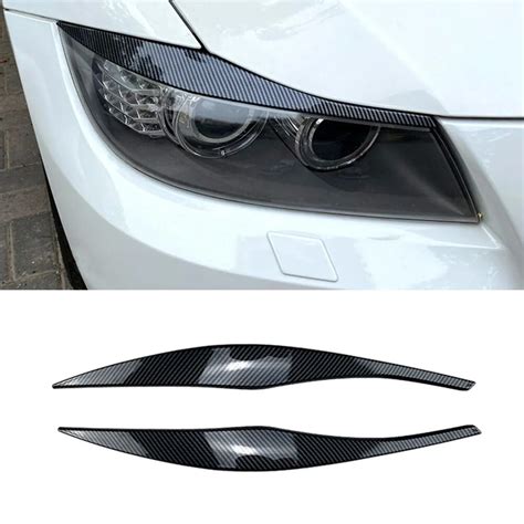 1 Pair Car Headlight Eyebrows Eyelid Trim For 3 Series E90 E91 Headlamp