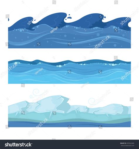 Ocean Sea Water Waves Vector Set Stock Vector (Royalty Free) 659562460 ...