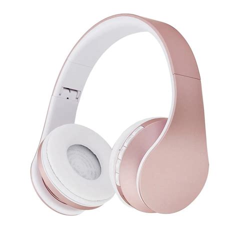fashion rose gold wireless bluetooth headphones headset  microphone