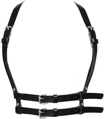 Tofbs Punk Taille Harnais Ceinture En Cuir Corps Poitrine Cha Ne Noir