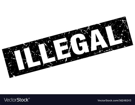 Square Grunge Black Illegal Stamp Royalty Free Vector Image