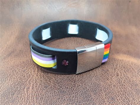 Non Binary Pride Bracelet Enby Bangle T For Nonbinary Etsy Uk