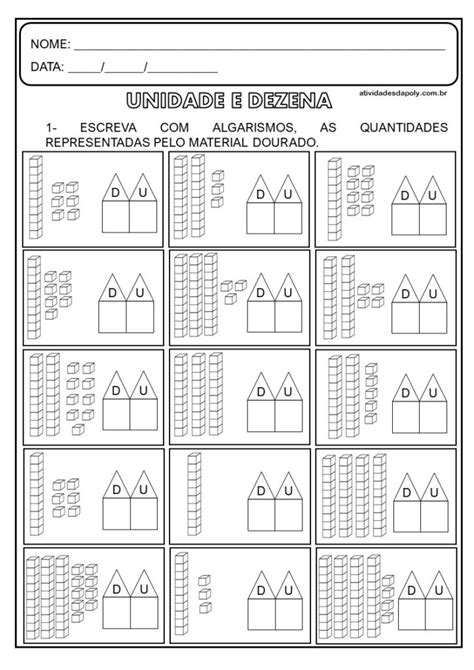 Atividades Material Dourado Dezenas E Unidades