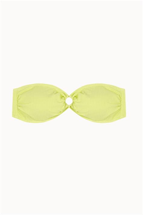 Bikini Bandeau en Canalé de Color Verde Lima