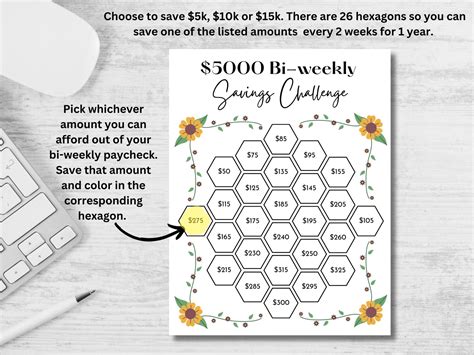 Bi Weekly Savings Challenge Printable Tracker Bundle Money