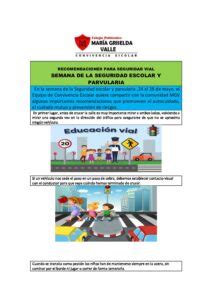 Recomendaciones Para Seguridad Vial Colegio Mar A Griselda Valle