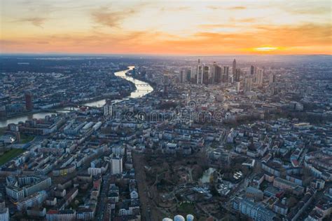 Frankfurt Am Main Top View Aerial Photography With Drone Stock Image