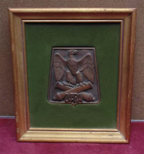 RARE MAGNIFIQUE ANCIEN tableau plaque bronze aigle 24 eme régiment