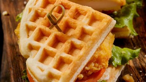 Maple Bourbon Chicken And Waffle Sandwich Recipe Kitch Science