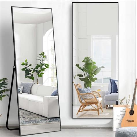 24-in x 71-in Framed Tilting Bathroom Vanity Mirror (Black) S237N-1 at ...