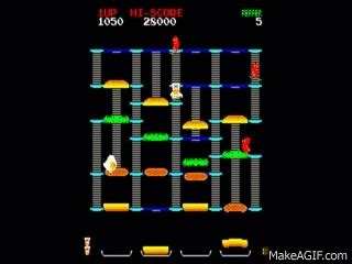 Burger Time arcade game on Make a GIF