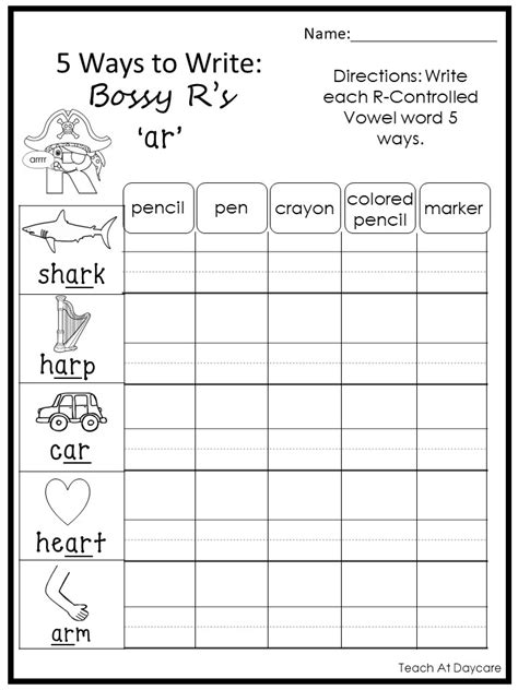 R Controlled Vowels Worksheet R Controlled Vowels