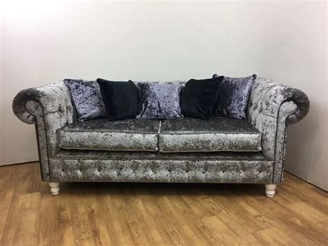 Crushed Velvet Chesterfield Sofa Bed Baci Living Room