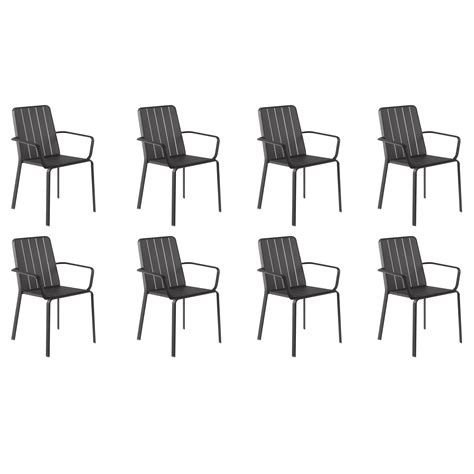 Naterial Lot De Chaises De Jardin Idaho Avec Accoudoirs X