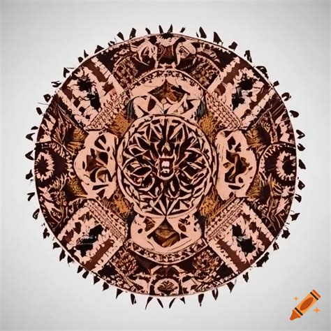 Fijian Mat Design On White Fabric On Craiyon