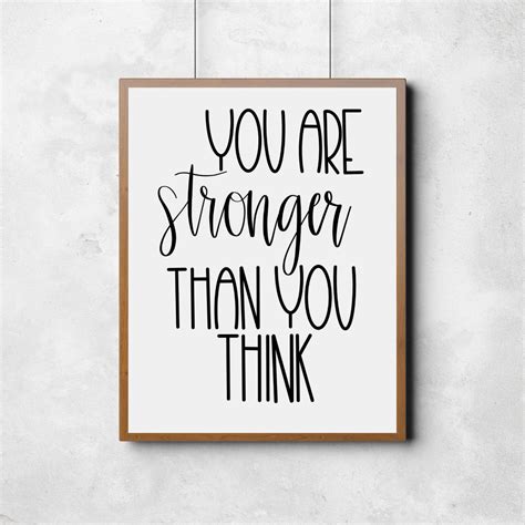 You Are Stronger Than You Think Strength Quote Hand Lettered Etsy